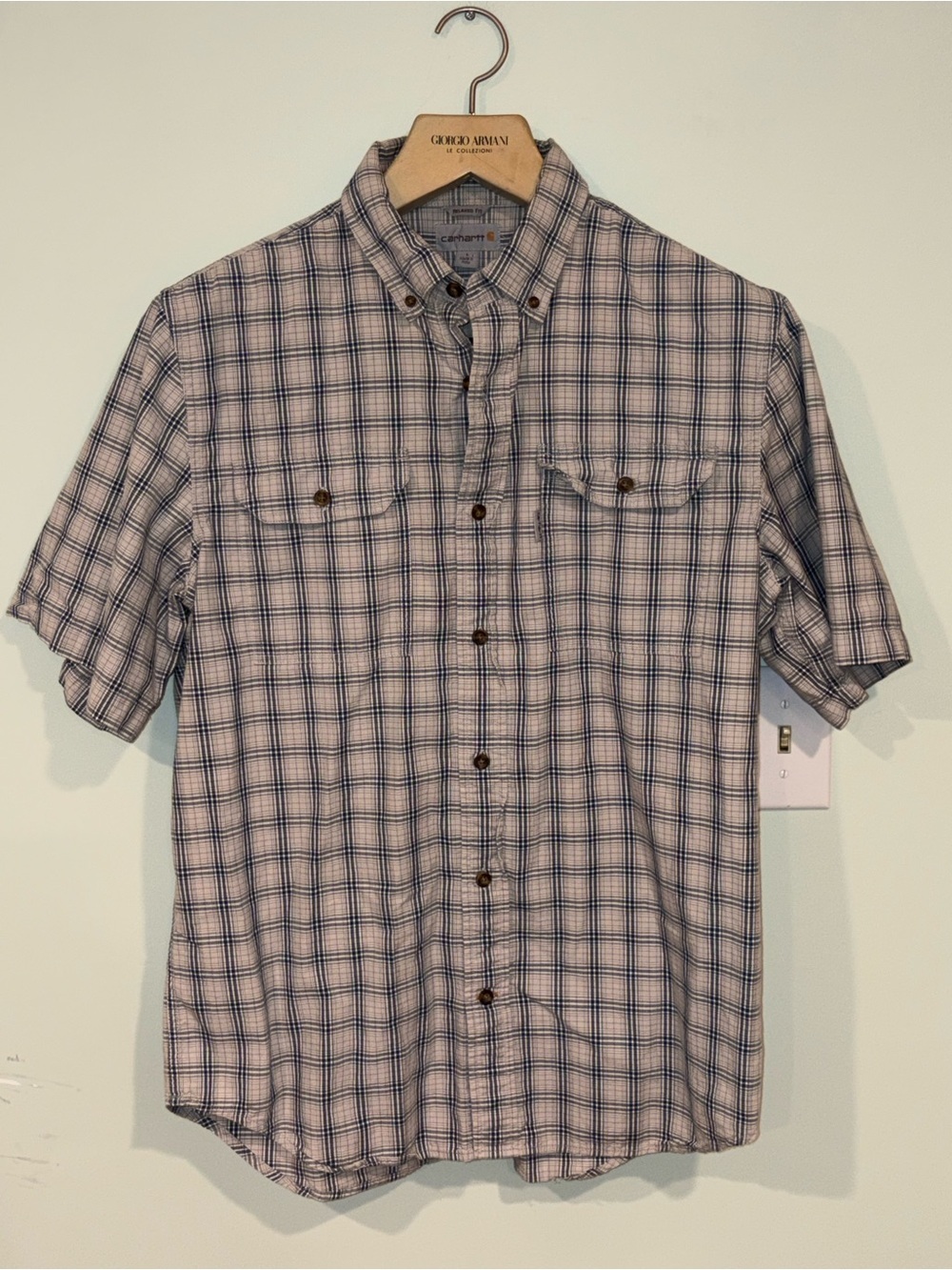 Carhartt Short-Sleeve Plaid Button-Down Shirt
